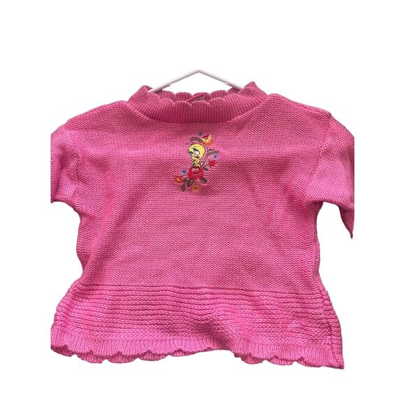 WB Looney tunes pink tweety bird sweatshirt size 7/8 - Picture 4 of 9